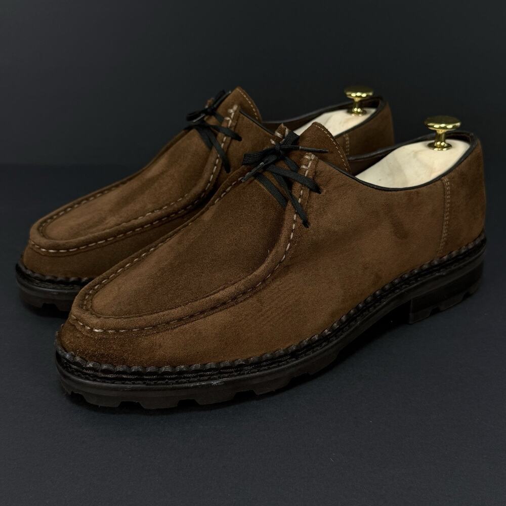 Anthony Veer Wright Men’s 9.5 Brown Suede Moc Toe Lace Up Dress Shoes